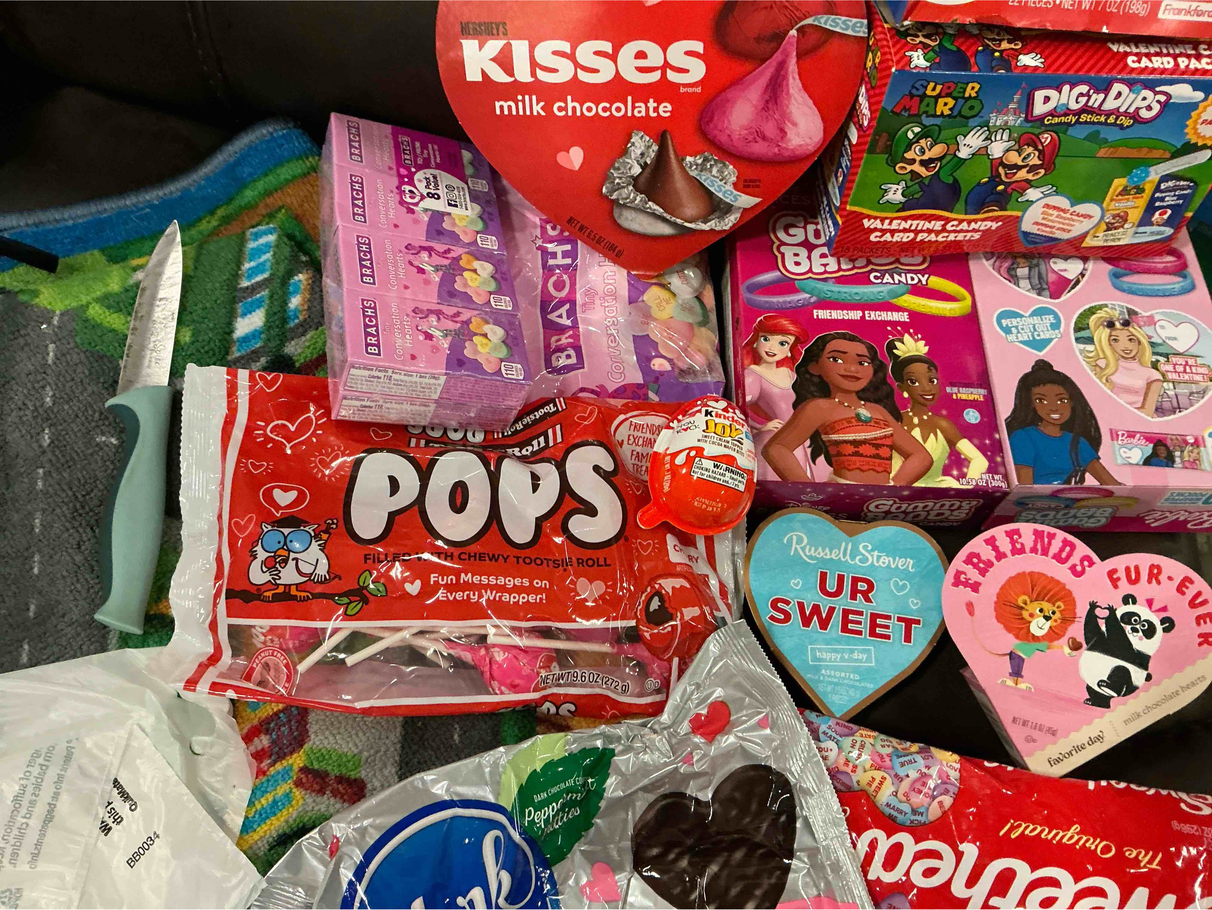 Assortment of sweets of different flavors(Gummy Rings/Pops/York and more 