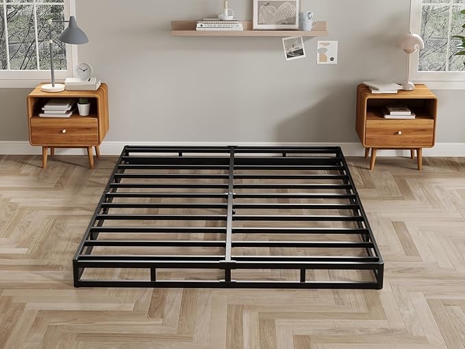 box-spring-king, 5 inch metal king box spring only, heavy duty mattress foundatio with fabric cover,non slip, noise free