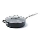 GreenPan Valencia Pro 4.5qt Ceramic Saute Pan with Helper Handle & Lid Black