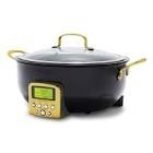 GreenPan Elite Essential Smart Electric 6QT Skillet Pot, Presets to Sear Saute Stir-Fry and Cook Rice, Healthy Ceramic Nonstick and Dishwasher Safe Parts, Easy-to-use LED Display, Cloud Cream