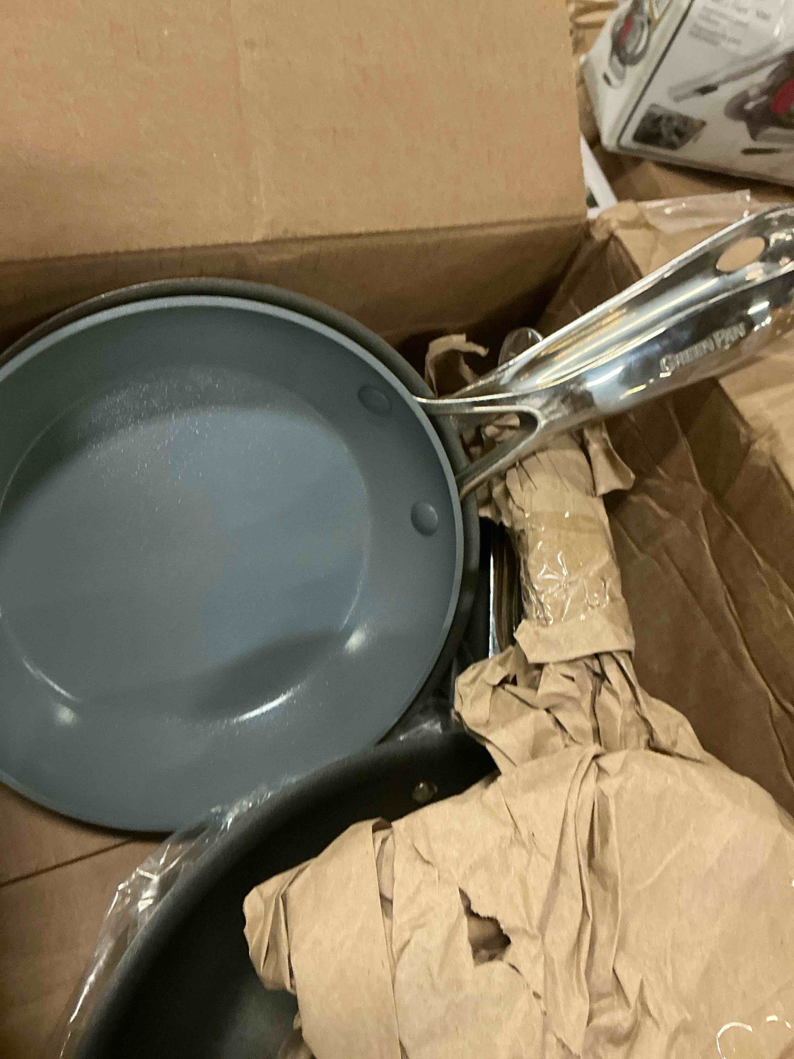 Set of pots and lids Green pan grey color  (7-pieces)