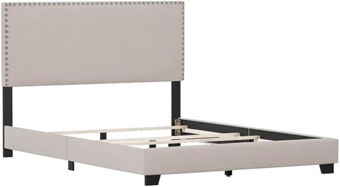 Hillsdale Furniture Willow Nail Head Trim Upholstered Bed Frame