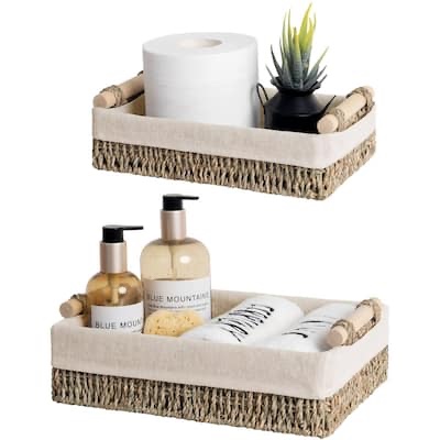 small wicker baskets for shelves made of natural fiber storage basket 
