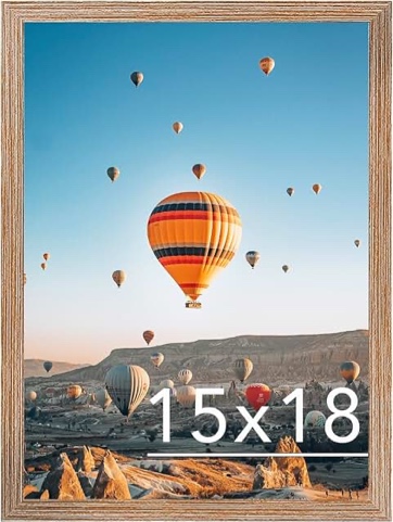 JCJMY 15x18 Picture Frame Rustic Brown for Poster Photo Picture, Horizontal and Vertical Formats for