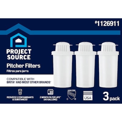 PROJECT SOURCE Plastic Pitcher Water Filters Pack of 2 