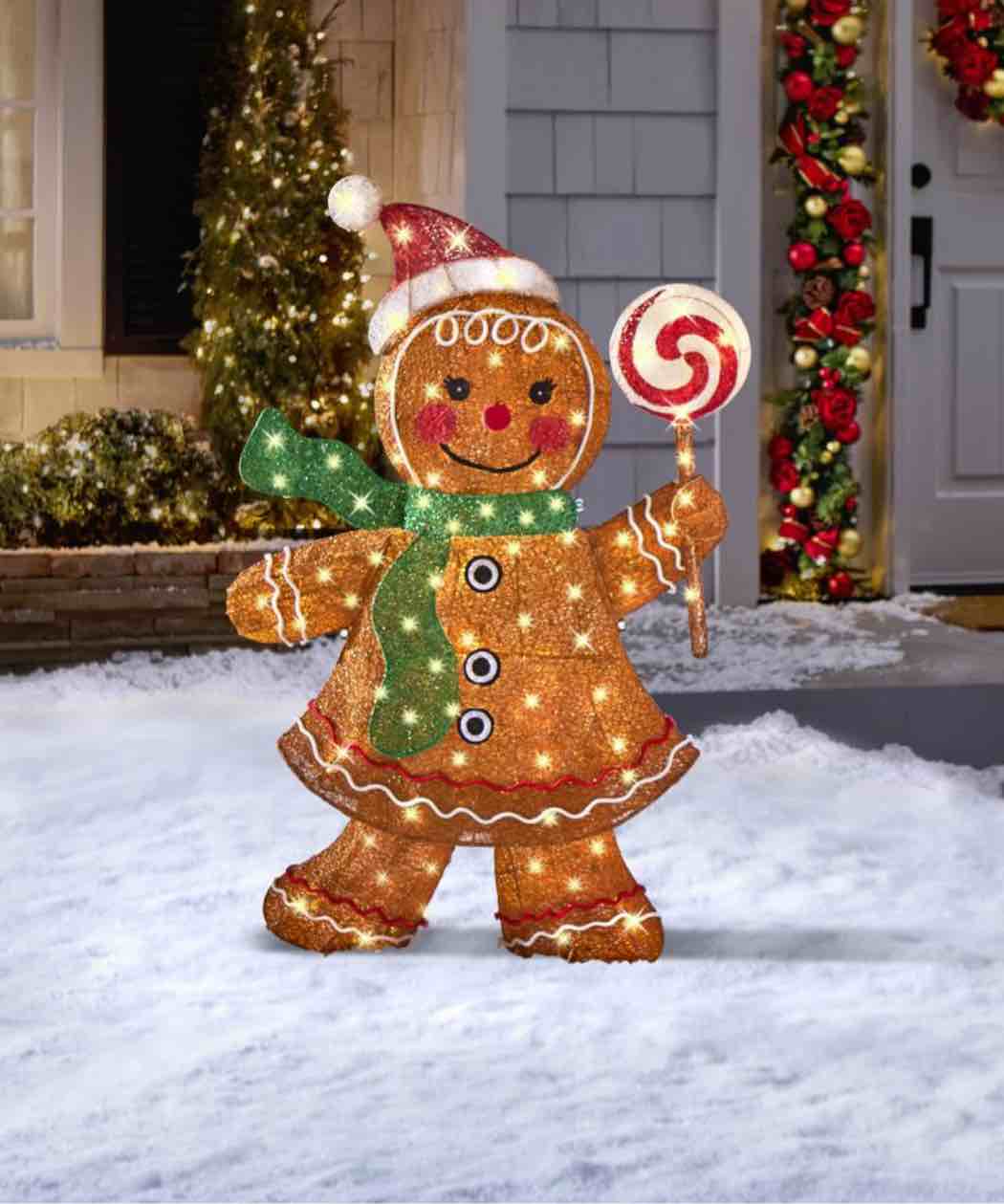 the 4' twinkling gingerbread woman