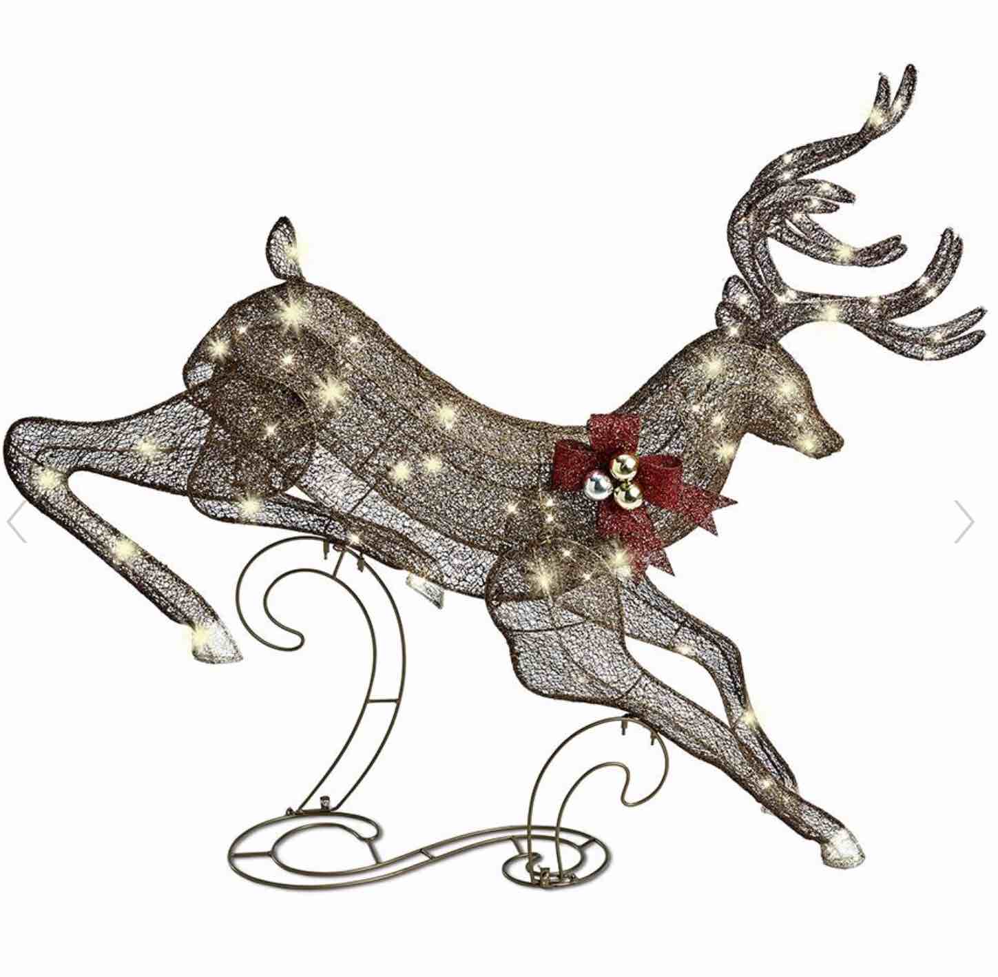 the choreographed illuminated galloping reindeer