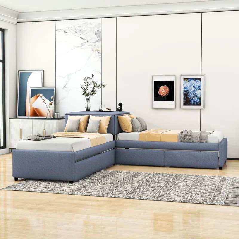 (Incomplete Set, Only Box 2 of 2) Biermann Twin 2 Drawer Bed with Built-in-Desk by Isabelle & Max