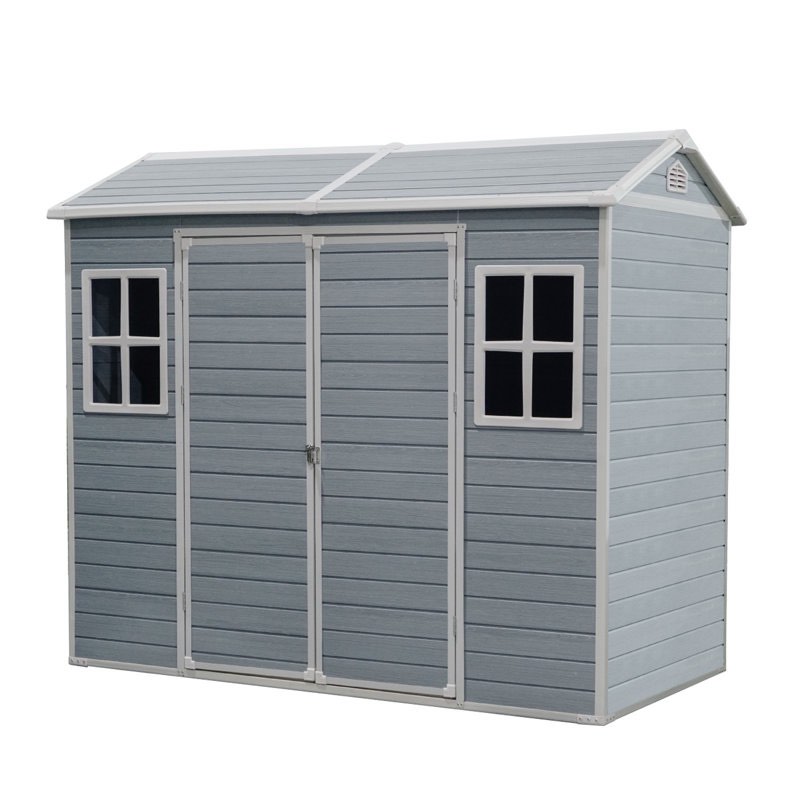 8X4 Outdoor Storage Shed Blue Gray Steep Slope