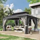 (incomplete) 12 Ft. W x 16 Ft. D Metal Patio Gazebo ( only 3 Qty of 6) ( color Bronze)
