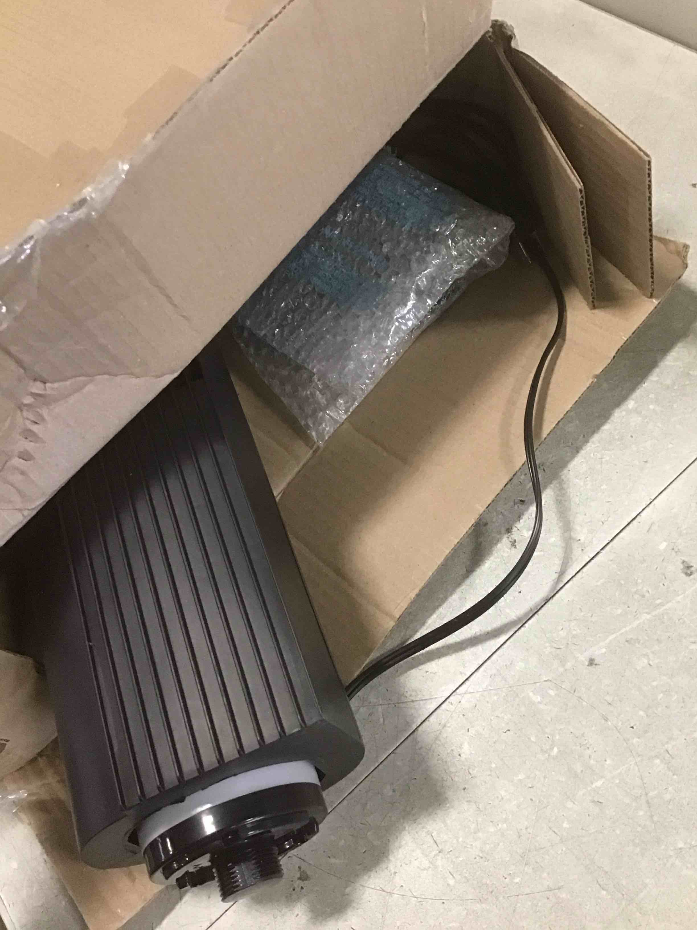 Condition photo showing As Is for Emerson FAT2835 Tower 60 Degree Oscillating Fan, 3 Speed Settings with Manual Knob, and Convenient Carry Handle, Black