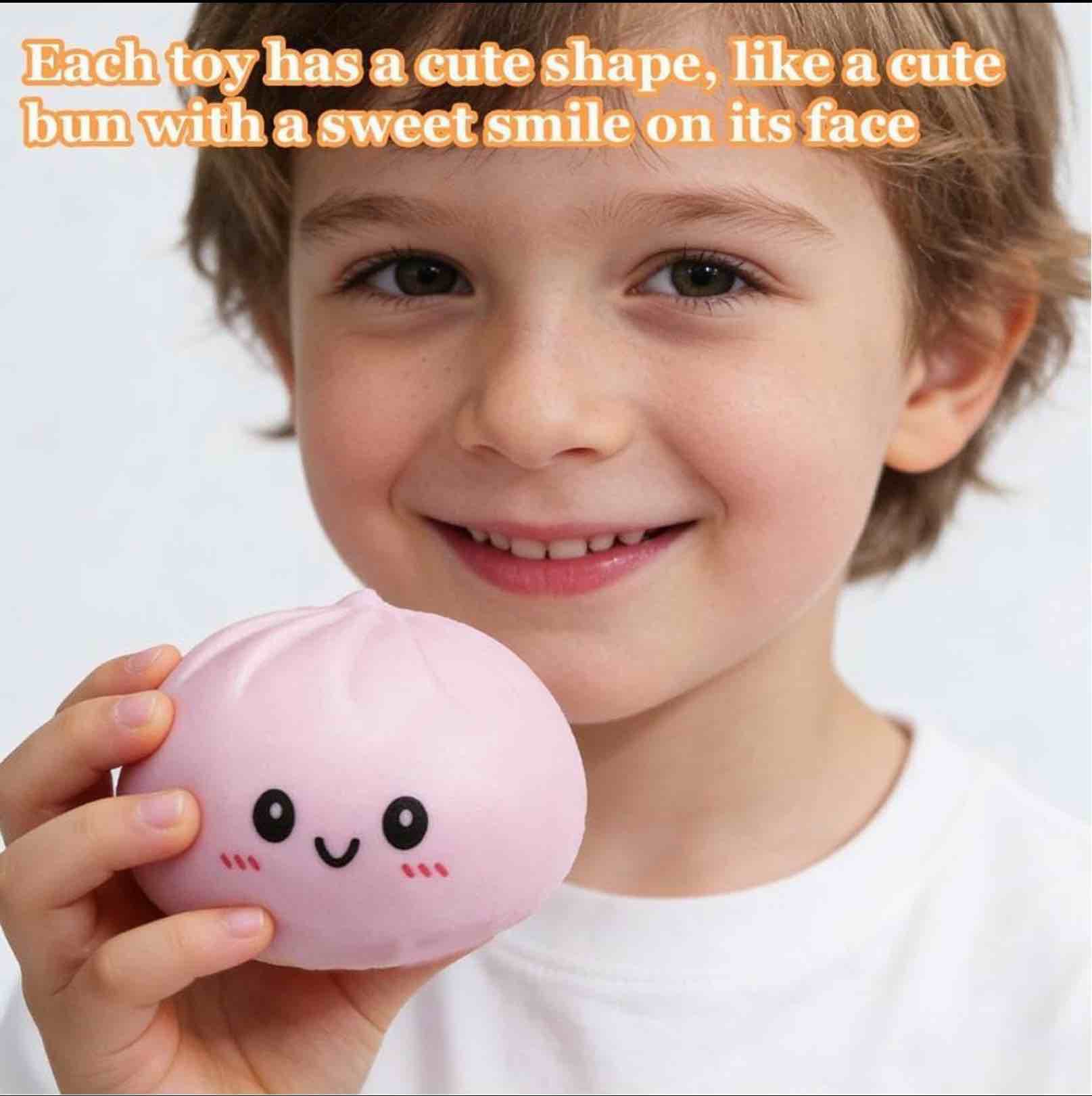 Condition photo showing Good Condition for dumpling squishies toy, giant glitter dumpling, colorful dumplings stress balls fidget sensory toy,soft squeeze decompression dough with food steamer, stretchy desk toys