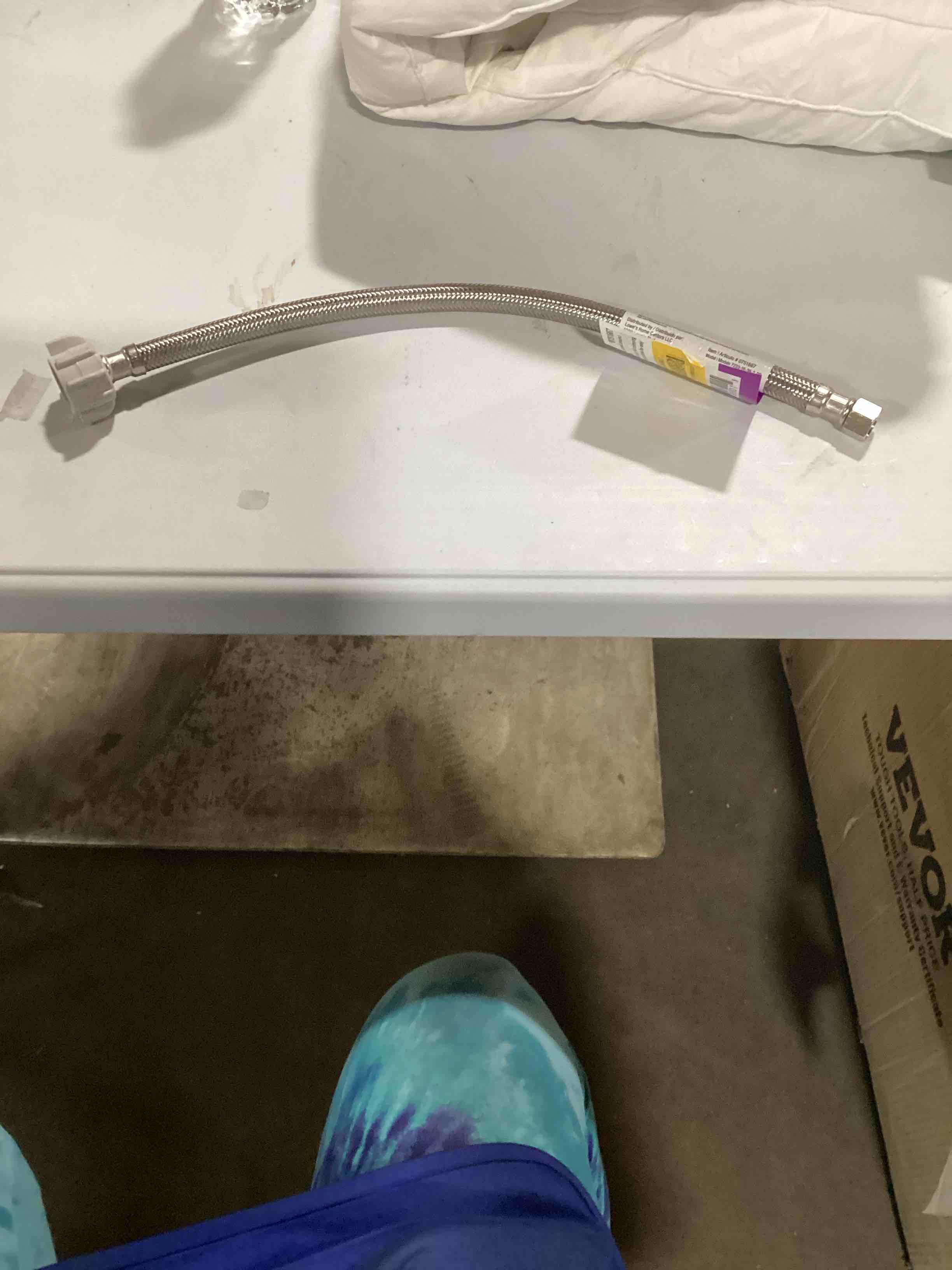 Condition photo showing Good Condition for moen 7233-16-38-2 inc/faucets 3/8\" compression x 7/8\" ballcock x 16\", lead free, stainless steel toilet connector