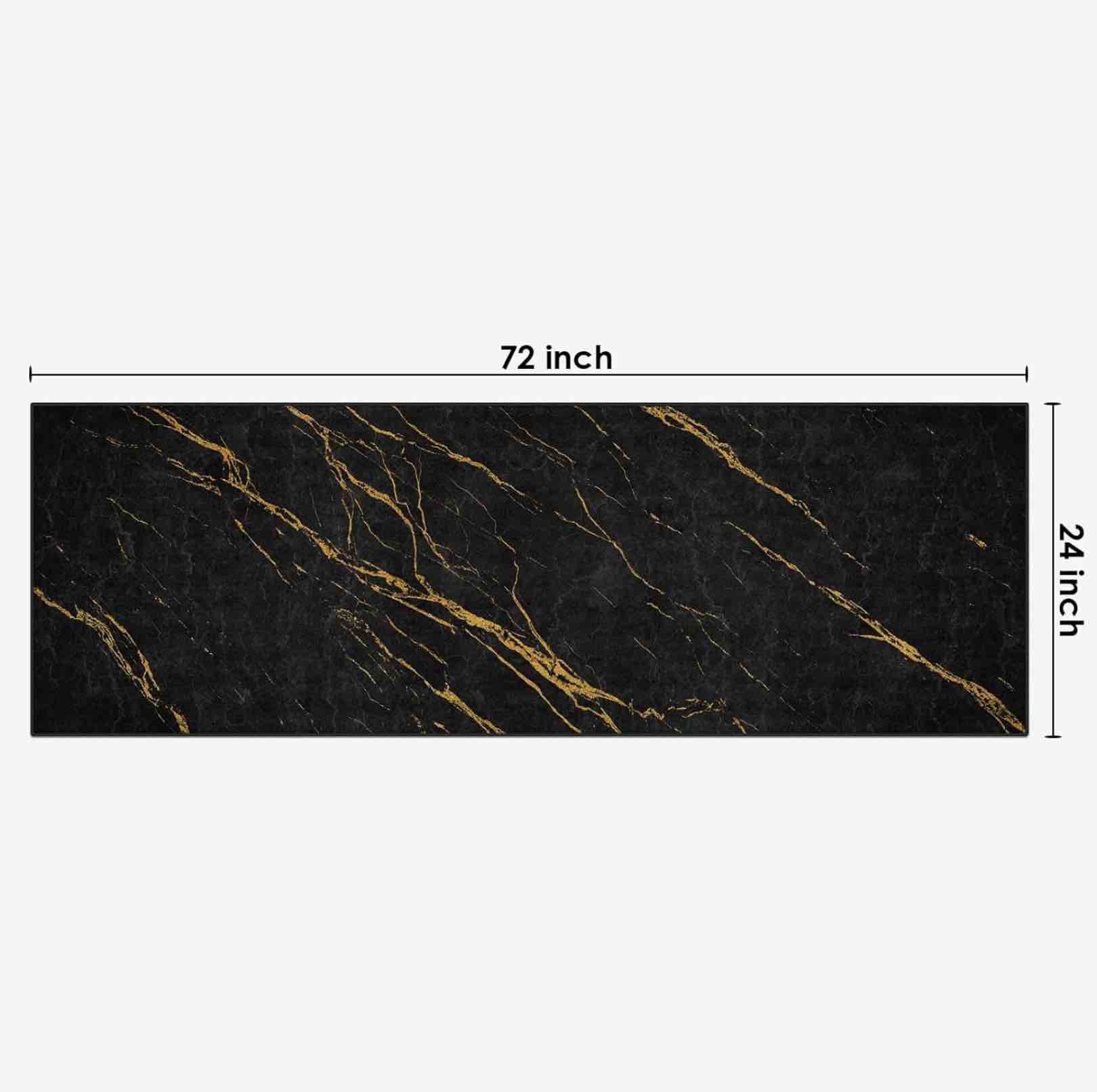 Condition photo showing Good Condition for artsocket area rug marble black gold entry runner rug 2' x 6' non-slip washable indoor door mat carpet for bedroom kitchen entryway laundry living home decor 6' x 2' (rectangular) marble black gold