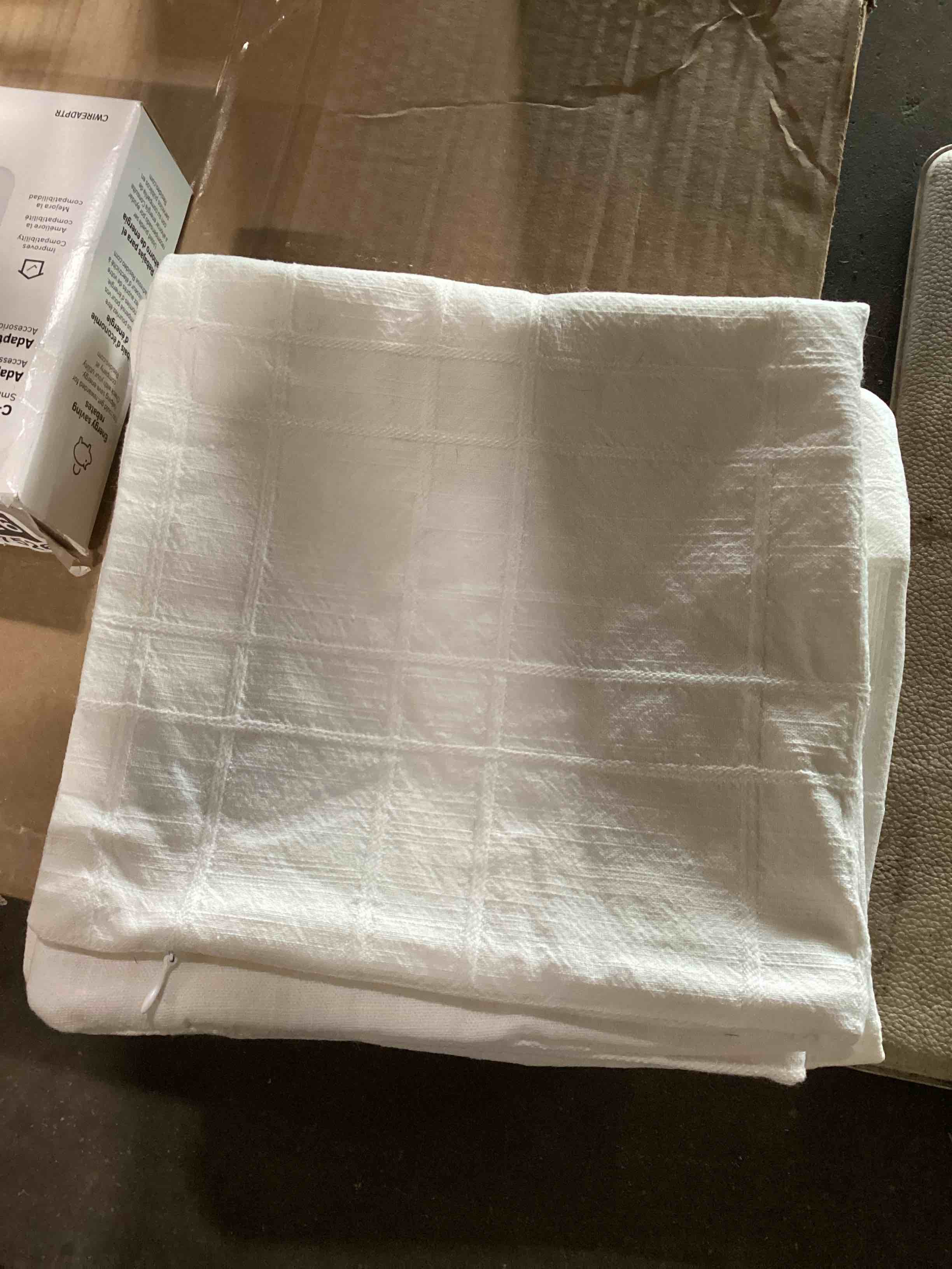 Condition photo showing Good Condition for miulee decorative linen check throw pillow covers neutral farmhouse vintage pillow covers 18x18 set of 2 boho modern home decor for sofa couch bedroom cushion cream white 18" x 18" (pack of 2) cream white