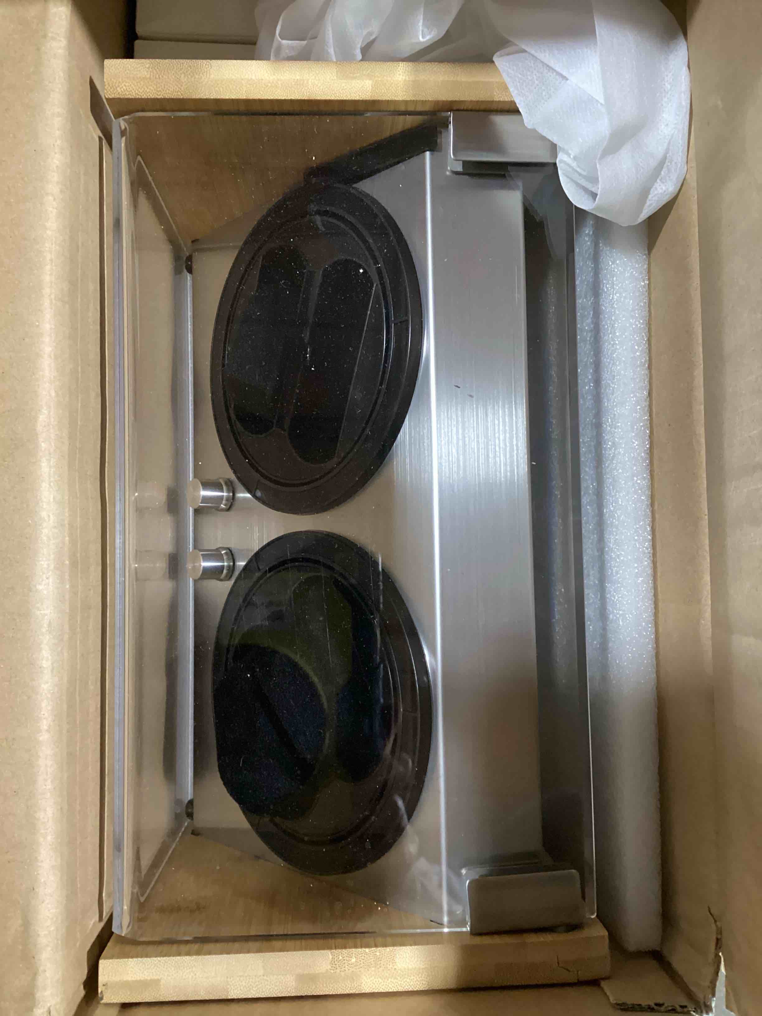 Condition photo showing As Is for watch winder smith real bamboo 4 watch winders for automatic watches, precision engineered quiet 4 modes rotation and dual power flexibility? ac/dc