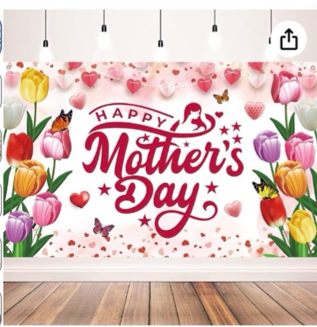 Condition photo showing Good Condition for mother's day decorations, mother's day party decoration backdrop