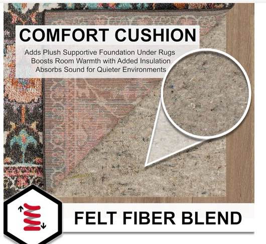 Condition photo showing Good Condition for mohawk home non slip rug pad 4' x 6' - 1/4\" thick felt + latex rubber gripper - dual surface cushion for hardwood, carpet, tile floors, made in usa 1/4 inch dual surface rug pad 4' x 6'