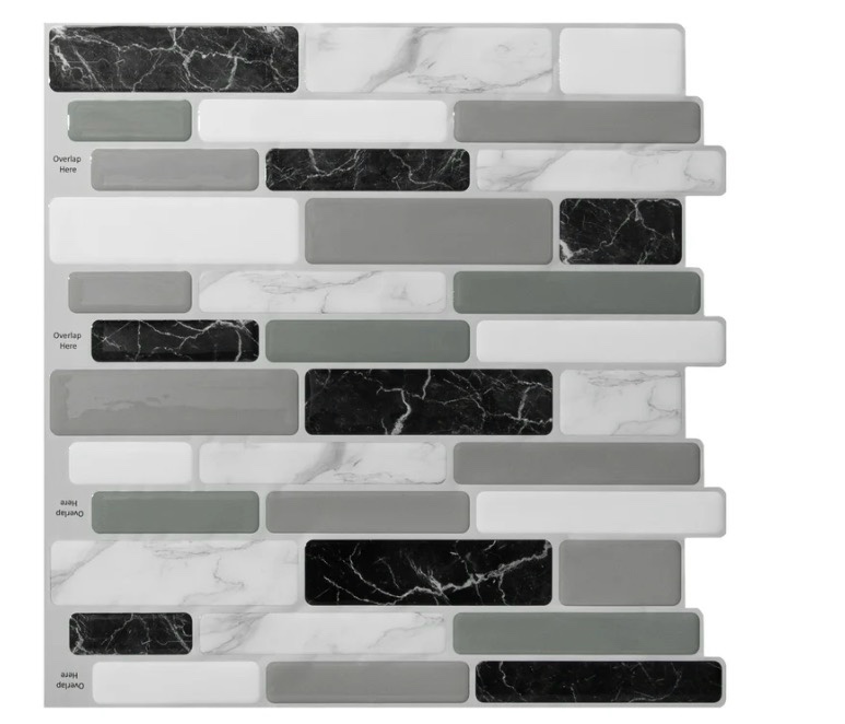 Condition photo showing Good Condition for art3d 10pcs self adhesive marble grey wall tile,peel and stick backsplash for kitchen, 12"x12"