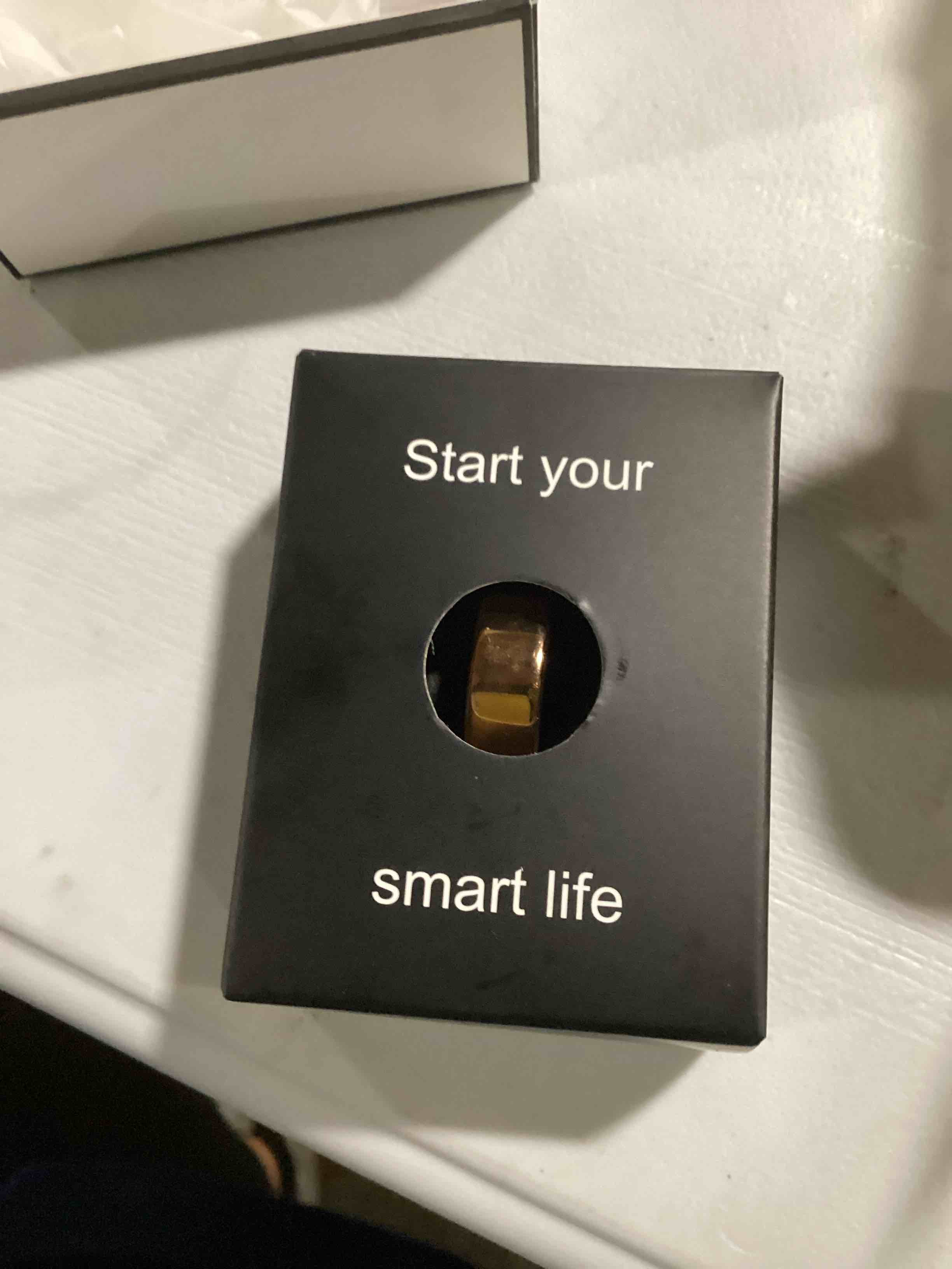 Condition photo showing Good Condition for smart ring health tracker, sleep/exercise monitoring, ios /android compatible, ip68 water resistance, no subscription required, 5-day battery life, suitable for both women and men (rose gold, 10) rose gold 10