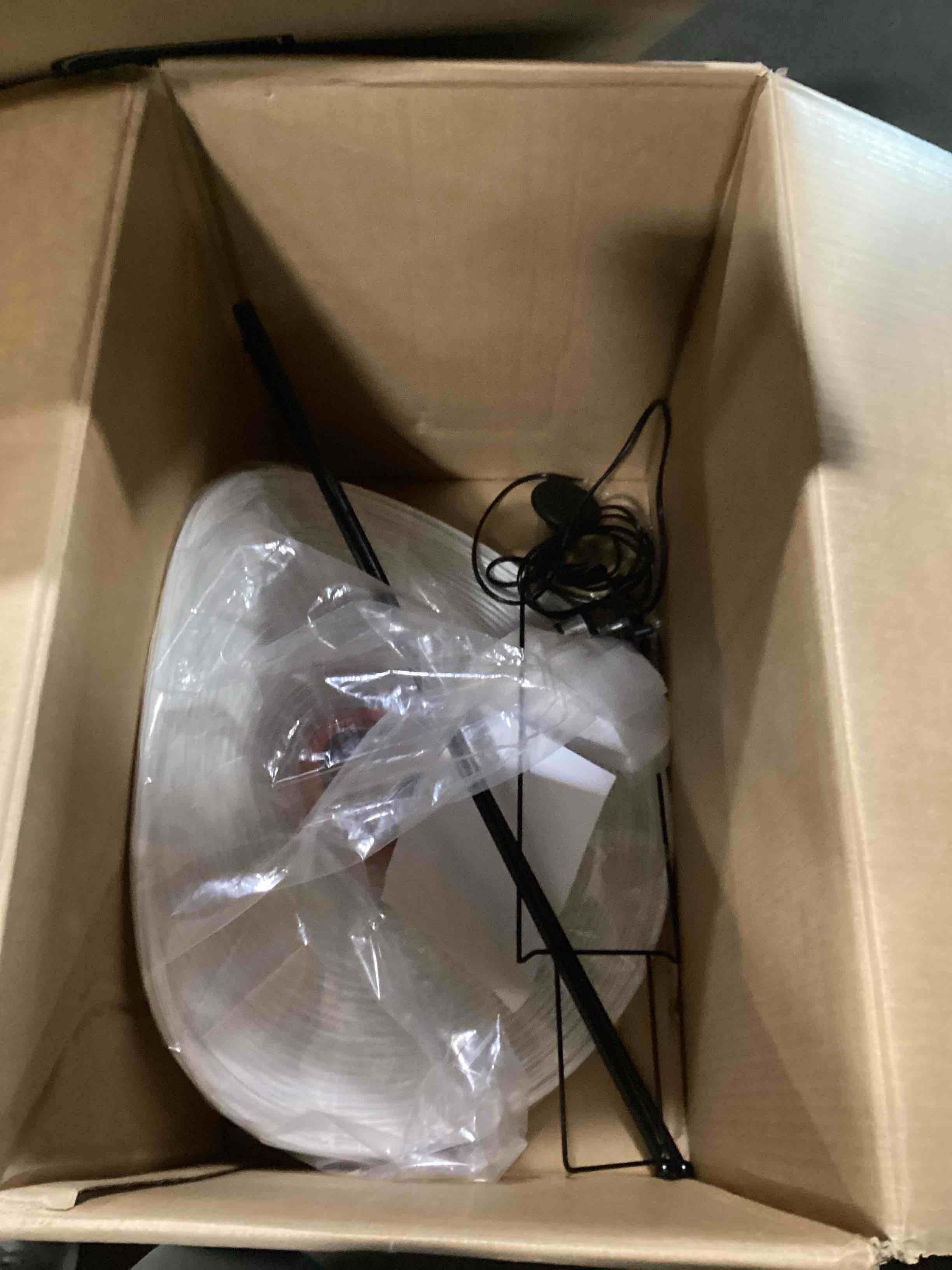 Condition photo showing As Is for floor lamp,59in modern cream style led floor lamps for living room,bedroom,office,dining room,children's room(bulb not included) lamp