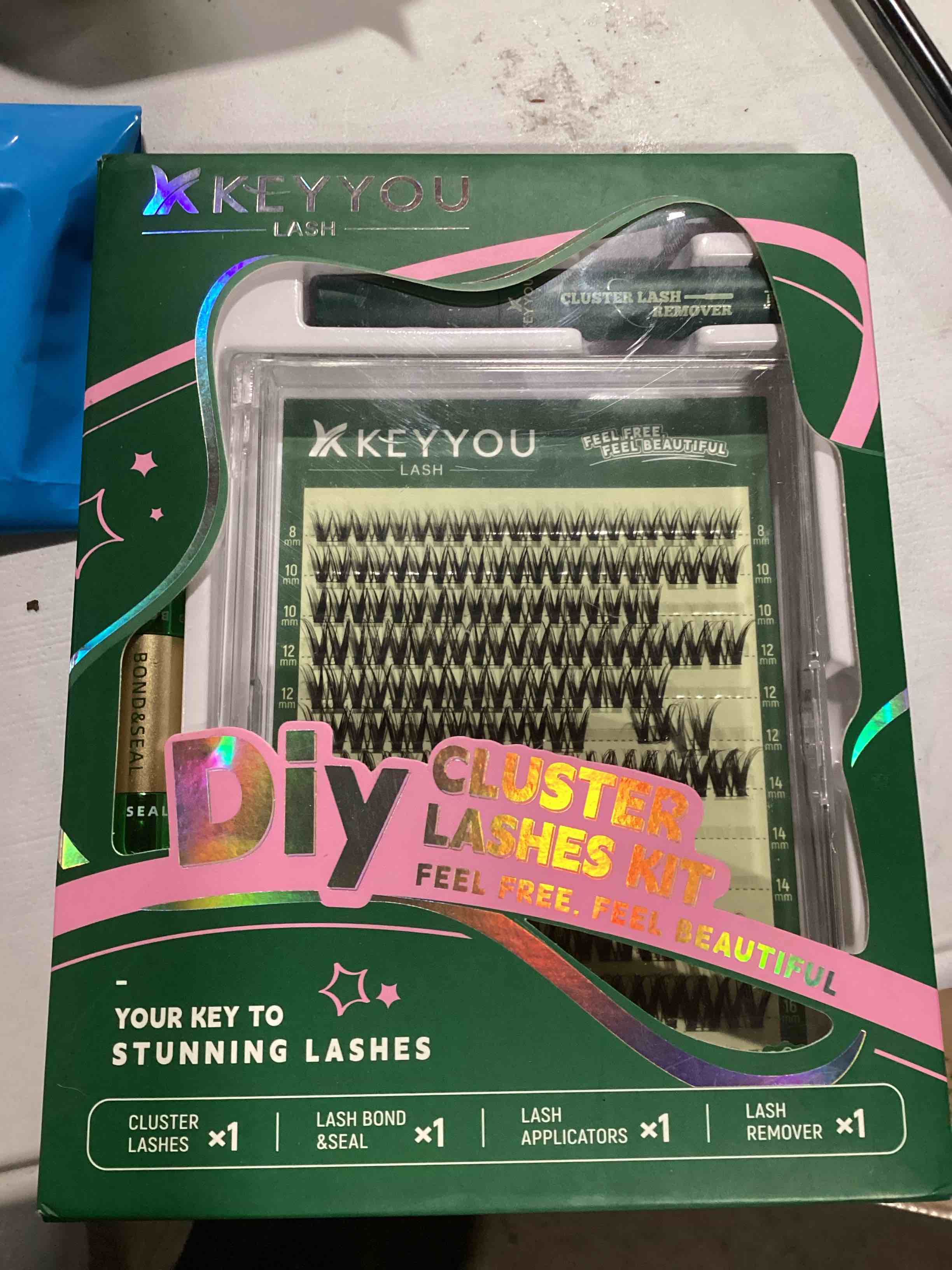 Condition photo showing Good Condition for keyyou flora lash clusters kit flaunt d curl natural lashes lash extension kit lash clusters fluffy lashes with ultra-thin soft band with remover waterproof bond and seal lash kit