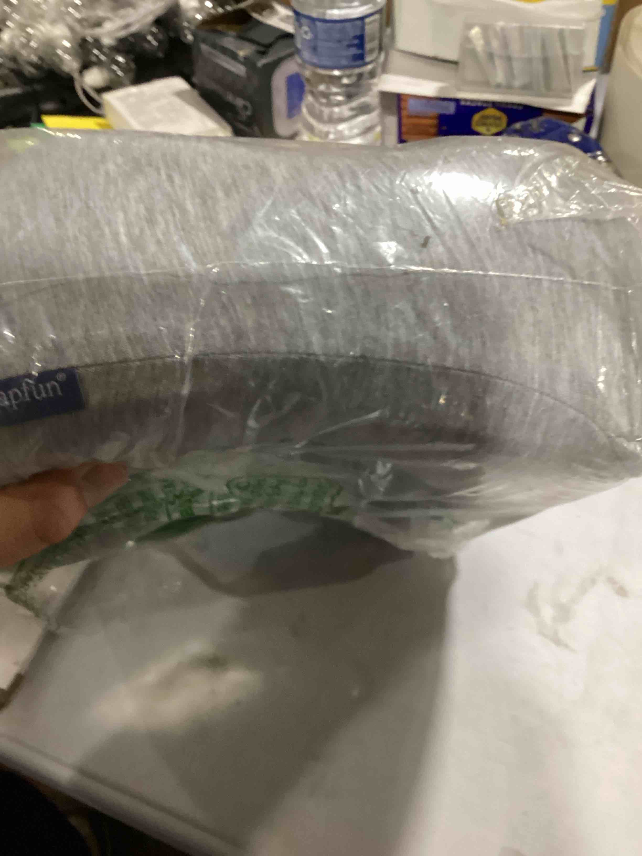 Condition photo showing As Is for napfun gray cushion neck pillow