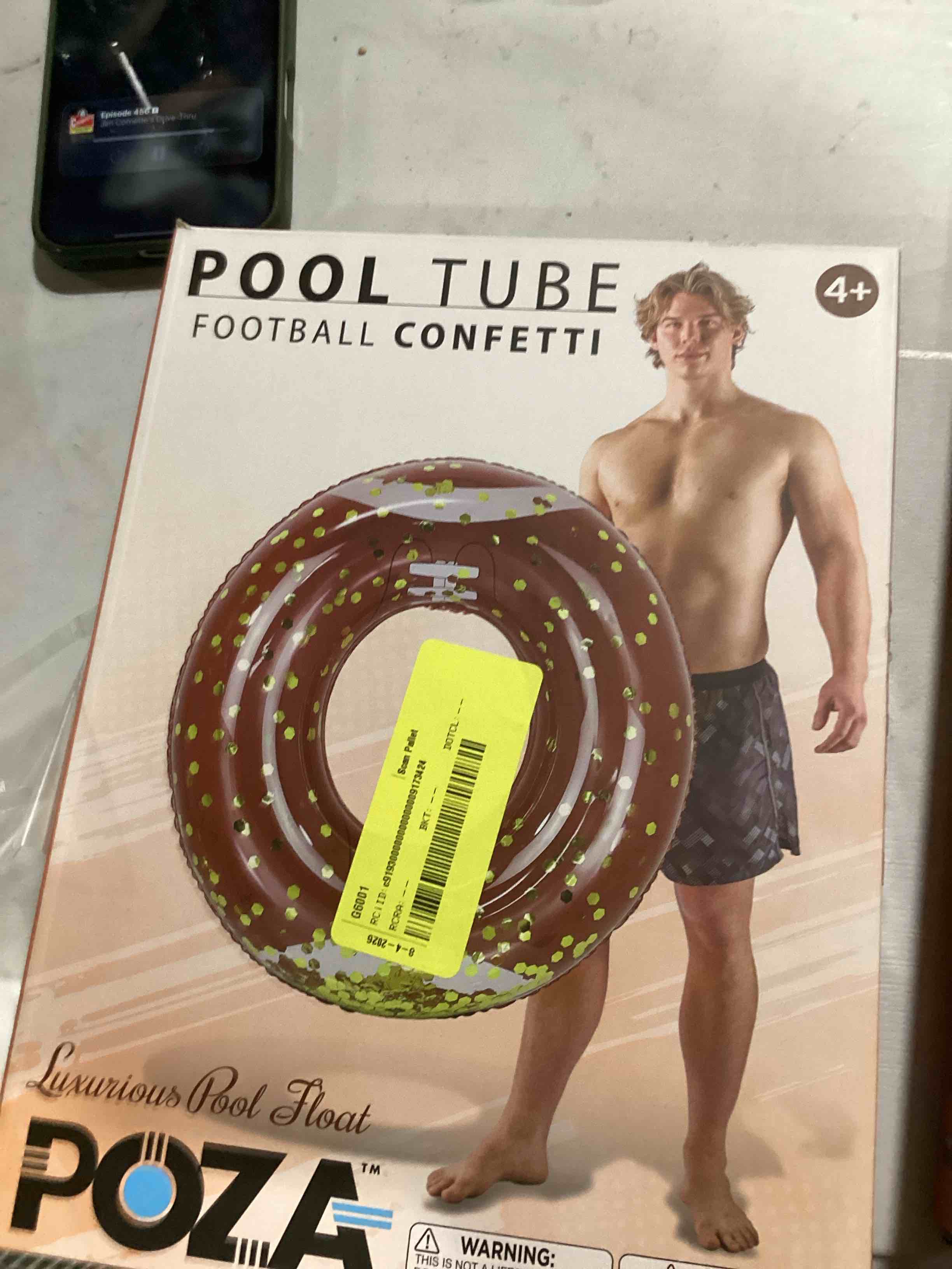 Condition photo showing Good Condition for bedwina one 3-pack of 16" inflatable footballs & one 3-pack of football confetti pool tube for football party decorations & party favors – blow-up sports-themed beach balls for game day & birthday