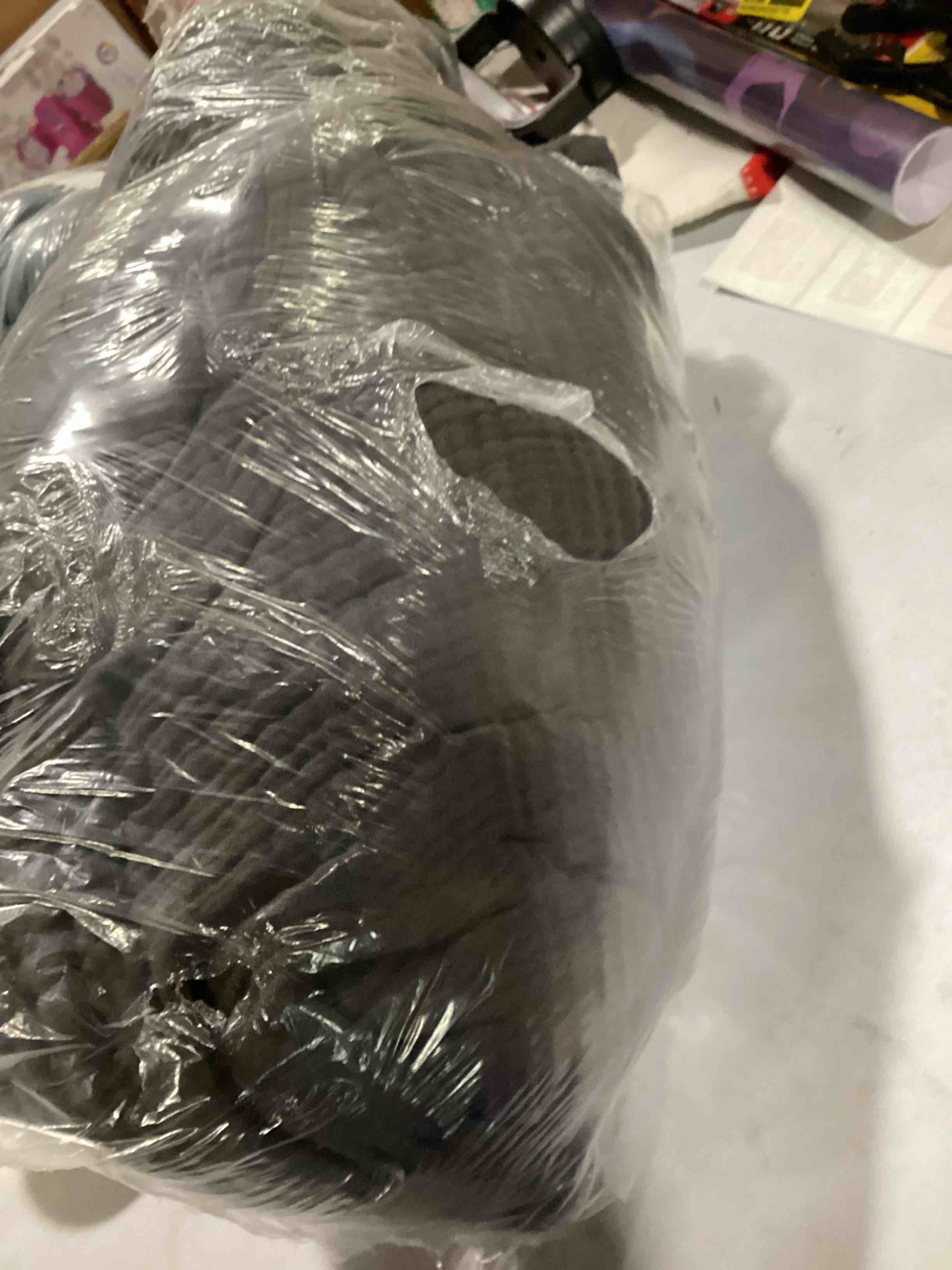 Condition photo showing As Is for bamboo duvet, king, charcoal