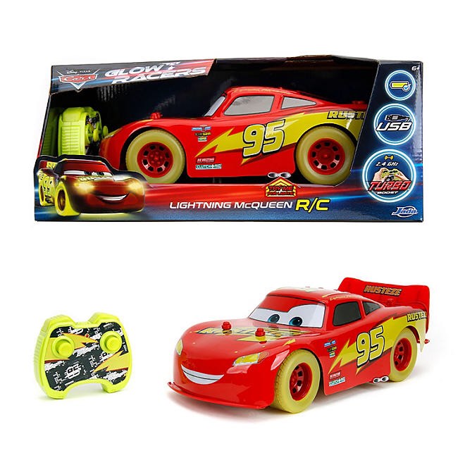 Jada Toys Disney Lightning McQueen Glow Racers 1:14 Scale R/C Toy Car