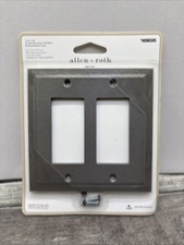 Allen + Roth Bevel 2-Gang Brushed Nickel Indoor Wall Switch Plate, 5x5 {C8}