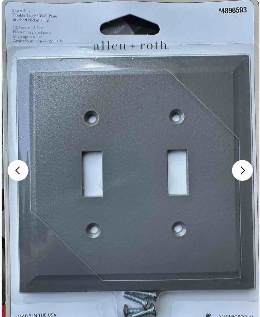 Lot Of 3*** 5”x5” Allen And Roth “Bevel” Double Toggle Wall Plate 4896593