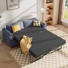 Lark Manor™ Full Sleeper Sofa With 4" Foldable Memory Foam Mattress, 2 In 1 Upholstered Pull Out Sofa Bed With Nailhead Armrests, Modern Linen Pull Out Couch For Living Room Apartment Office (incomplete)