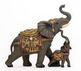Mama and Baby Elephant Statue
