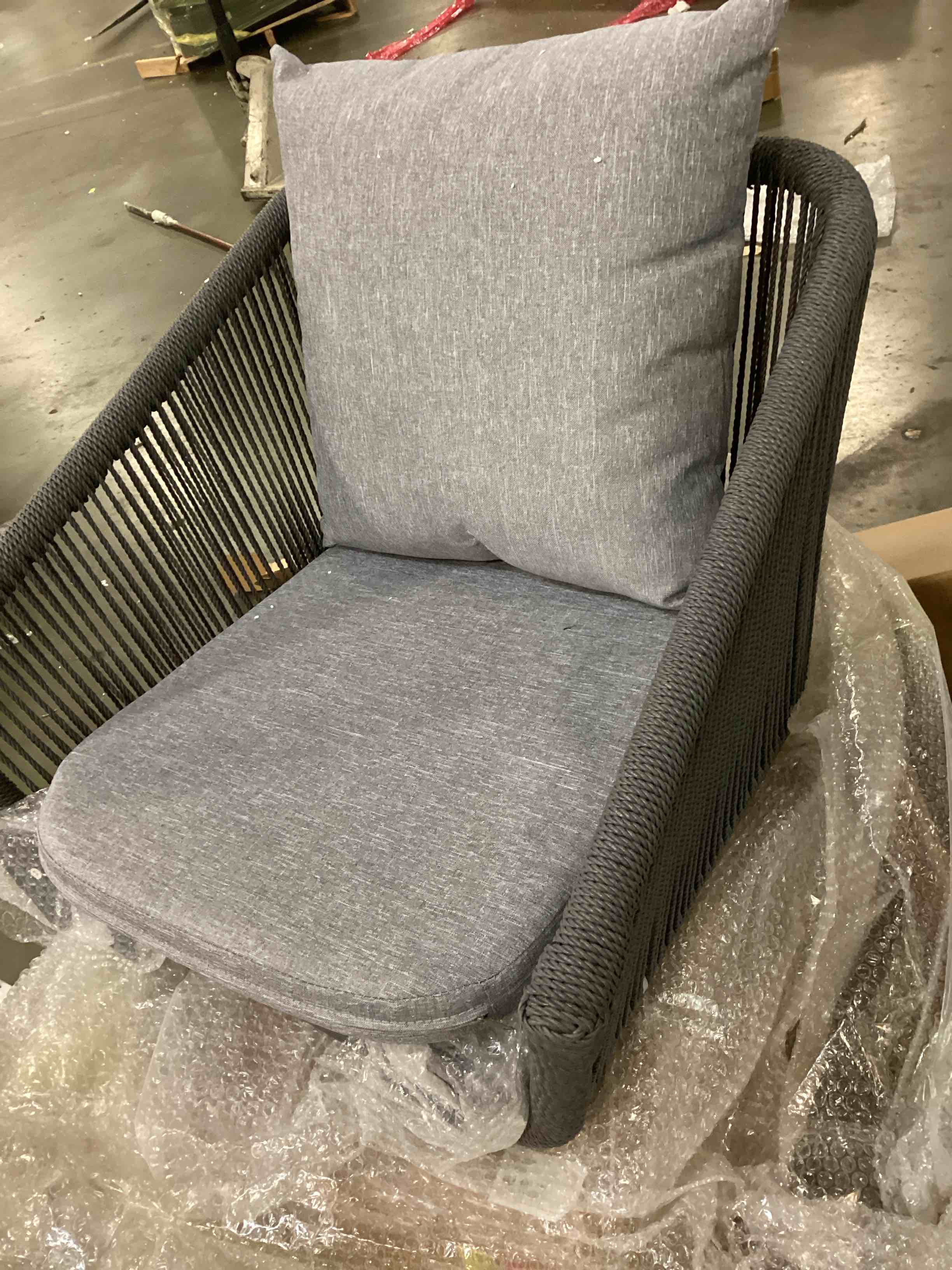 Astomi 2 Pieces Patio Dining Chairs, Grey And Brown.