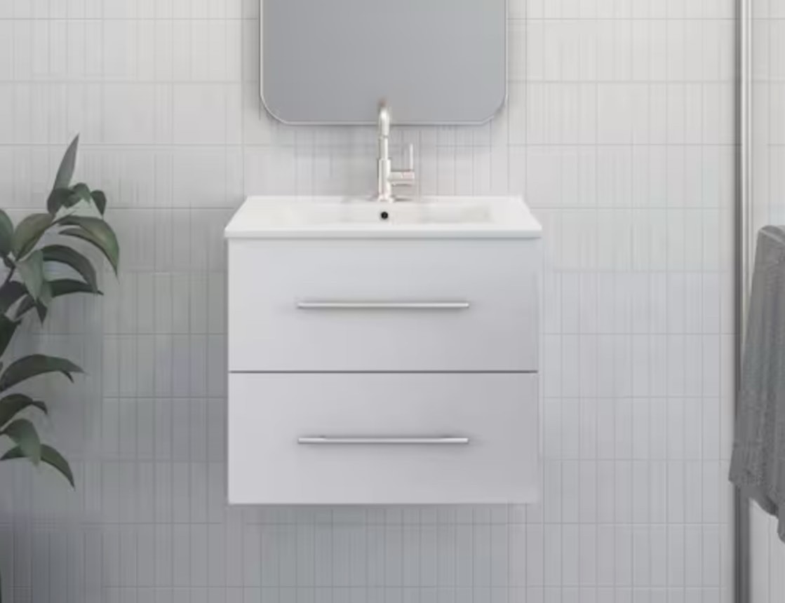 24 Inch Wall Hung Vanity Frame Whit