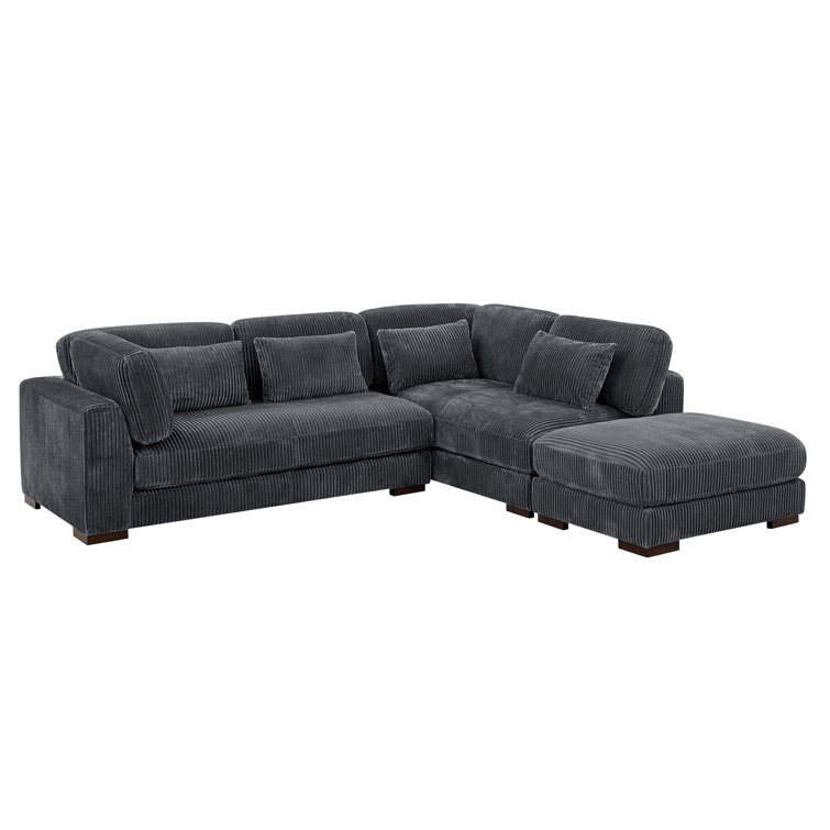 ( Incomplete only 1 box ) Beeston 3 - Piece Corduroy Sectional