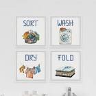 perfect laundry quadriptych painting