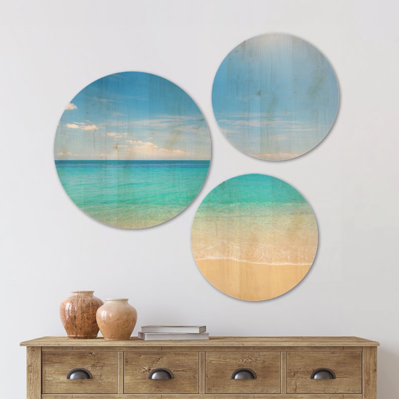 Bright Blue Tropical Beach " 3 - Pieces