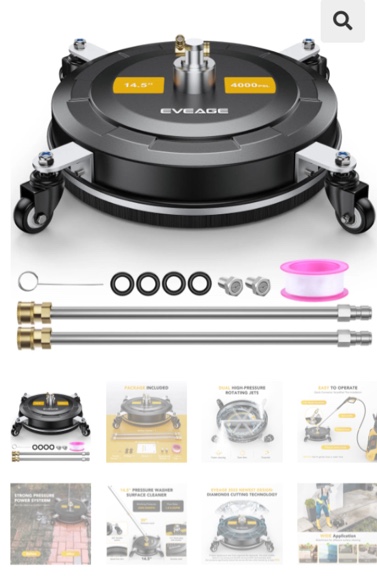 EVEAGE 14.5 inch pressure washer surface cleaner