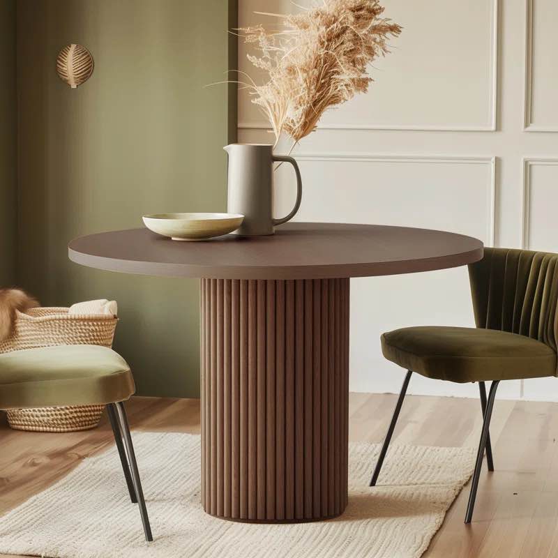 Astraea Round Wood Dining Table Color: Walnut, Size: 29.6"H x 40"L x 40"W