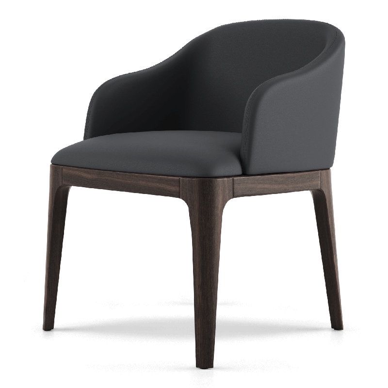 Milburr Leather Seat Waiting Room Chair with Wood Frame