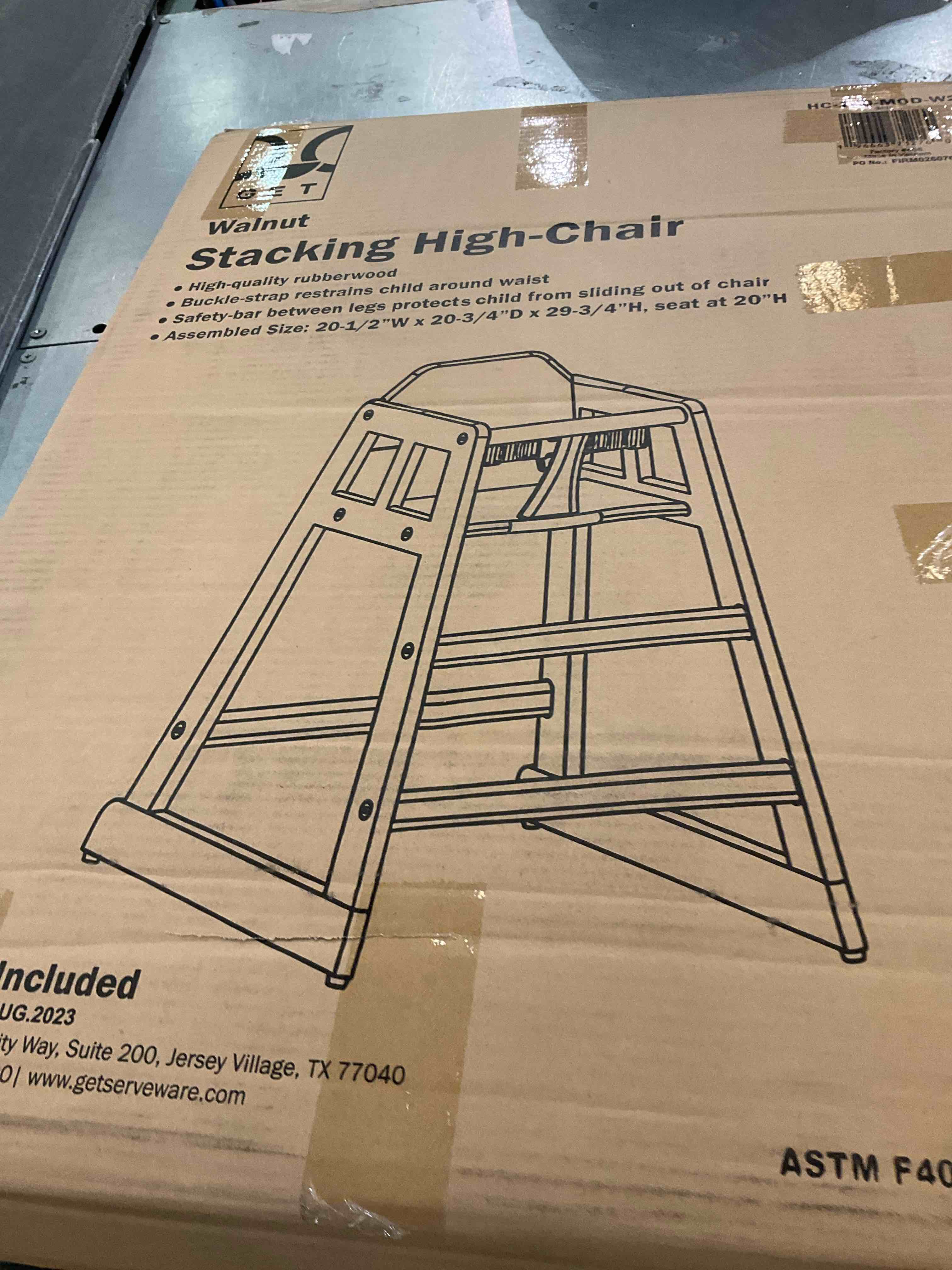 G.E.T. Enterprises HC-100-MOD-W2 Wooden High Chair, 29", Walnut