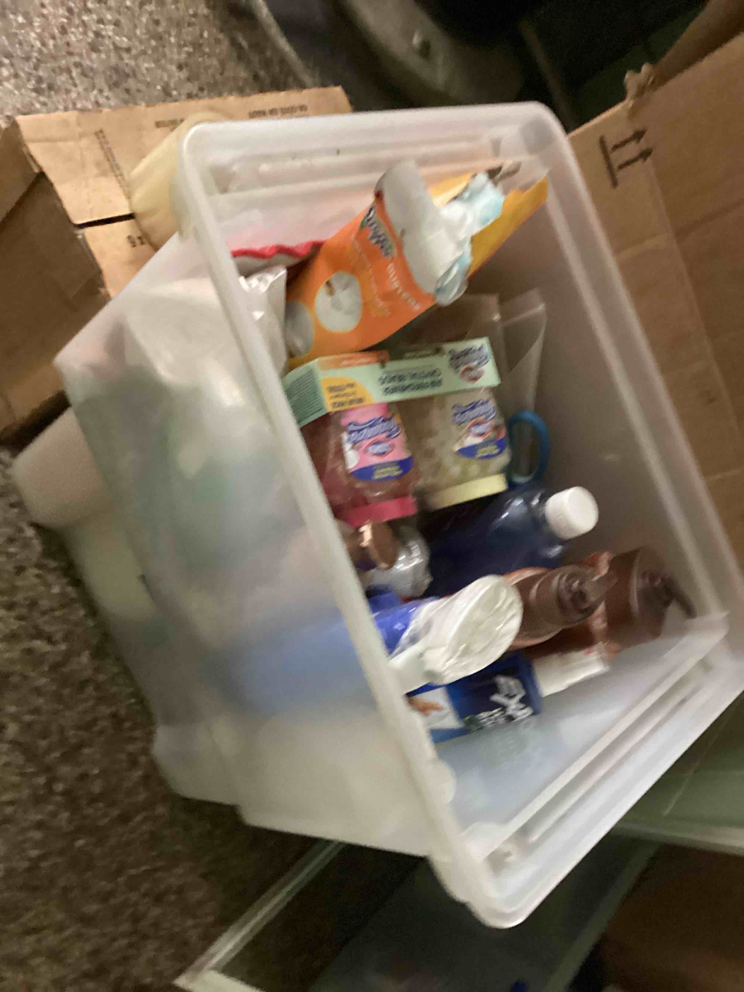 Condition photo showing As Is for Assorted cleaning and personal hygiene products 