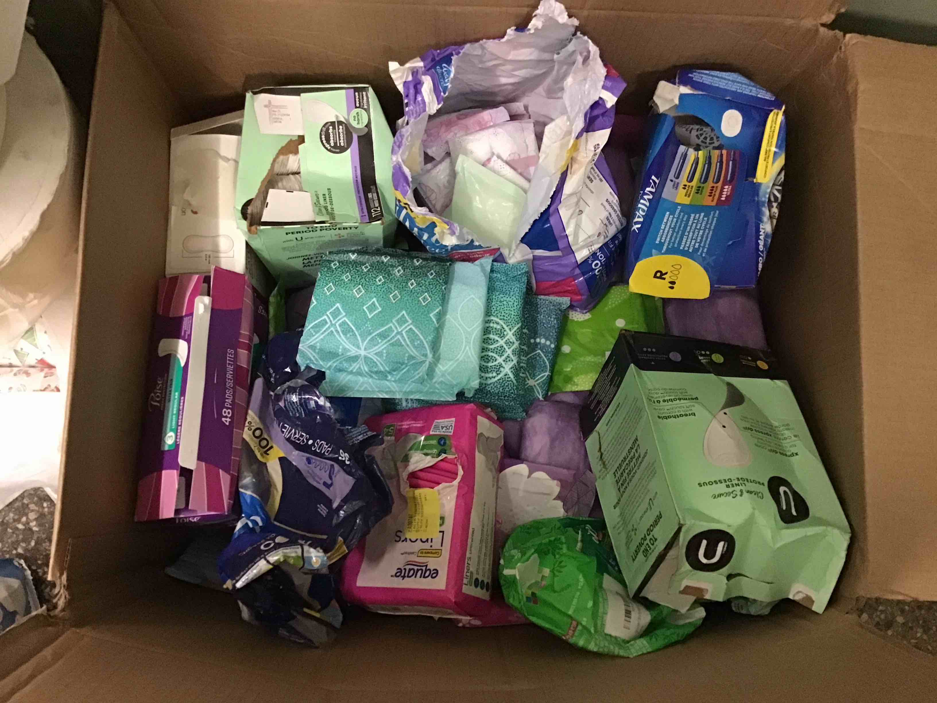 Condition photo showing As Is for Assorted of feminine hygiene products