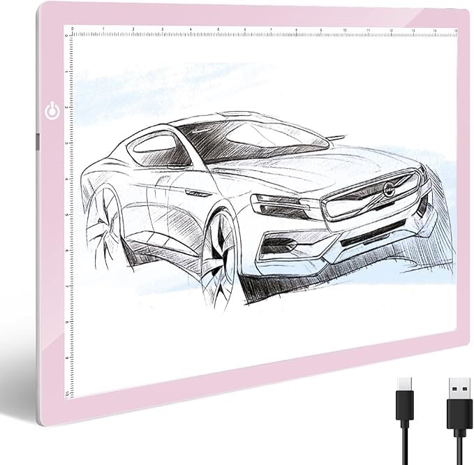 KIVOTAC A3 Tracing Light up Box,LED Light Pad Ultra-Thin USB Powered Brightness Dimmable LED Tracing Board for Drawing, Weeding Vinyl, Diamond Art, Sketching and Animation