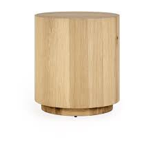Layne oak veneer 20 round end table true natural 