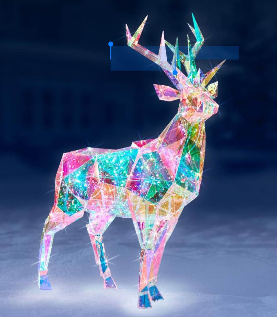 the 5' prismatic iridescent christmas stag