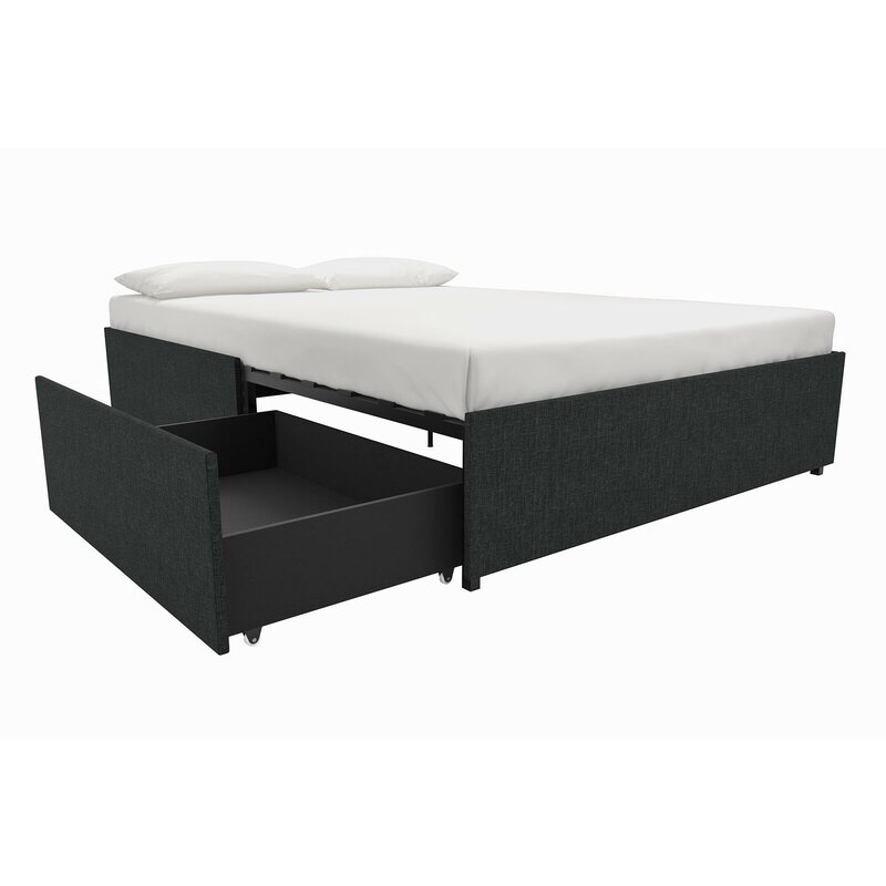 (incomplete Box 1 of 2) Ekstrom Upholstered Platform Storage Bed Size king