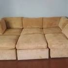 ( incomplete ottoman only)Annai 129" Wide Reversible Modular Corner Sectional with Ottoman Body Fabric: Cream Corduroy